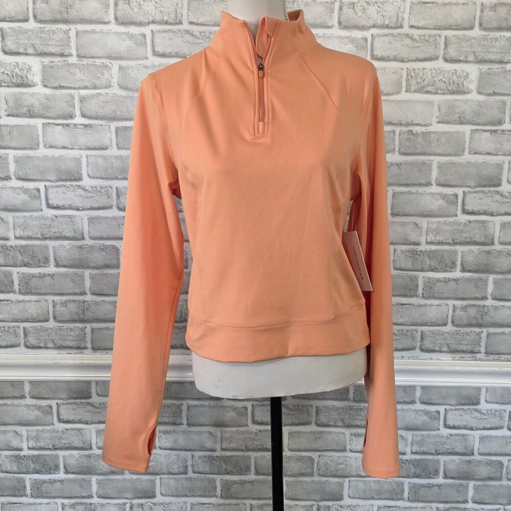 Yogalicious Peach Lux Crosstrain Everyday Half Zip Jacket NWT XL Thumbholes